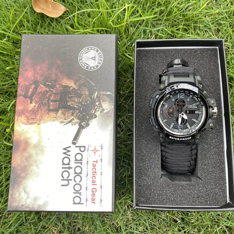 Yuzex Survival Watch, 6 in 1 Paracord Bracelet Compass Watch