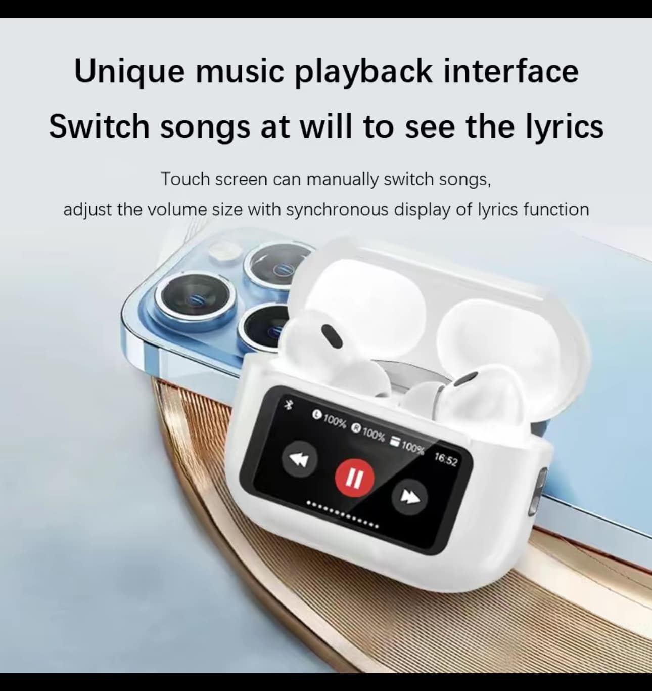 A9 Earbuds Touch Screen ANC/ENC Noise Reduction Touch Control Bluetooth 5.4