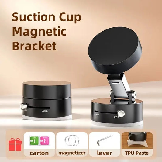 Foldable Mobile Phone Holder Vacuum Suction Cup Holder Magnetic Car Phone Holder For All Mobiles IPhone/ Android Phone Accessories