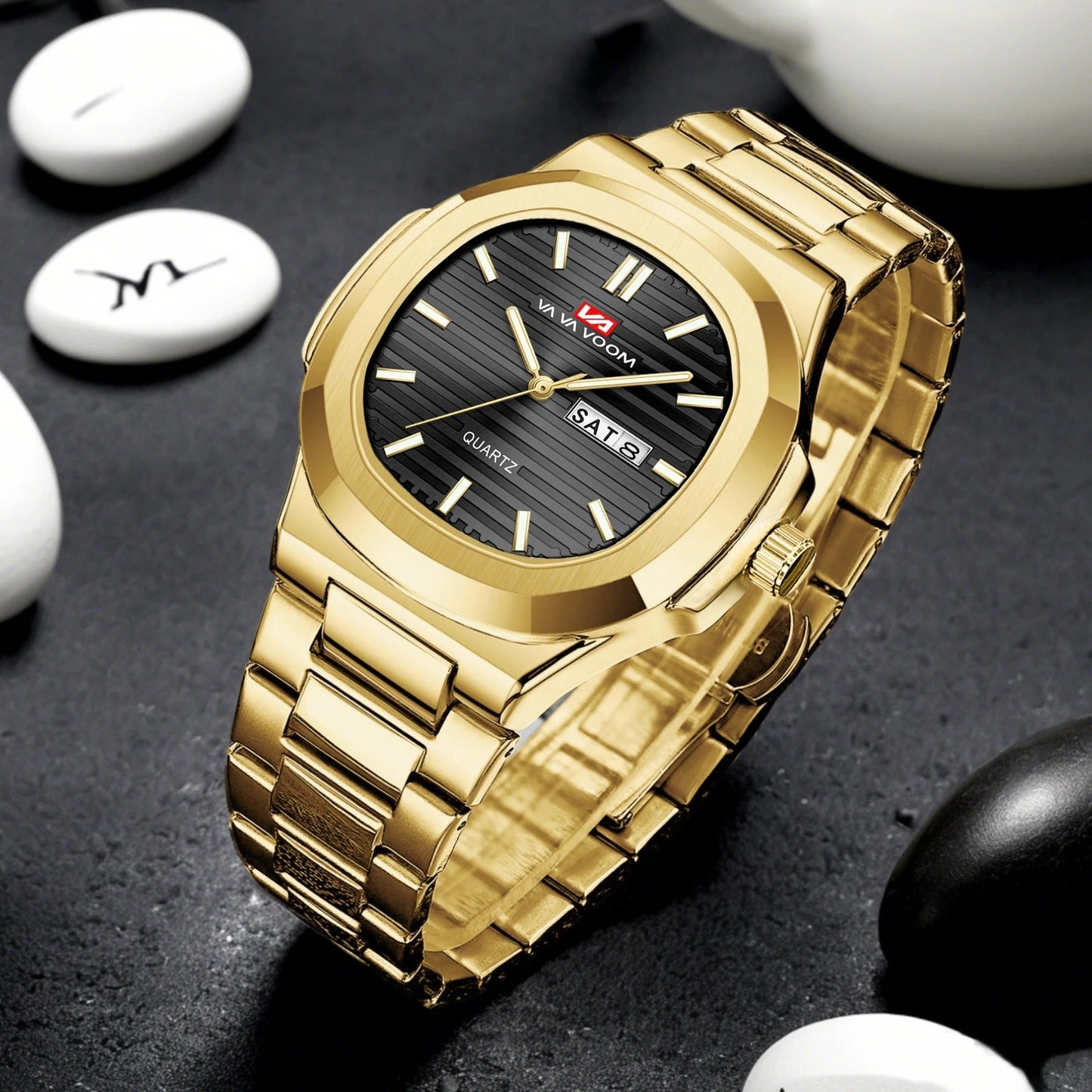 Power Brand Stainless Steel Waterproof Quartz Watch