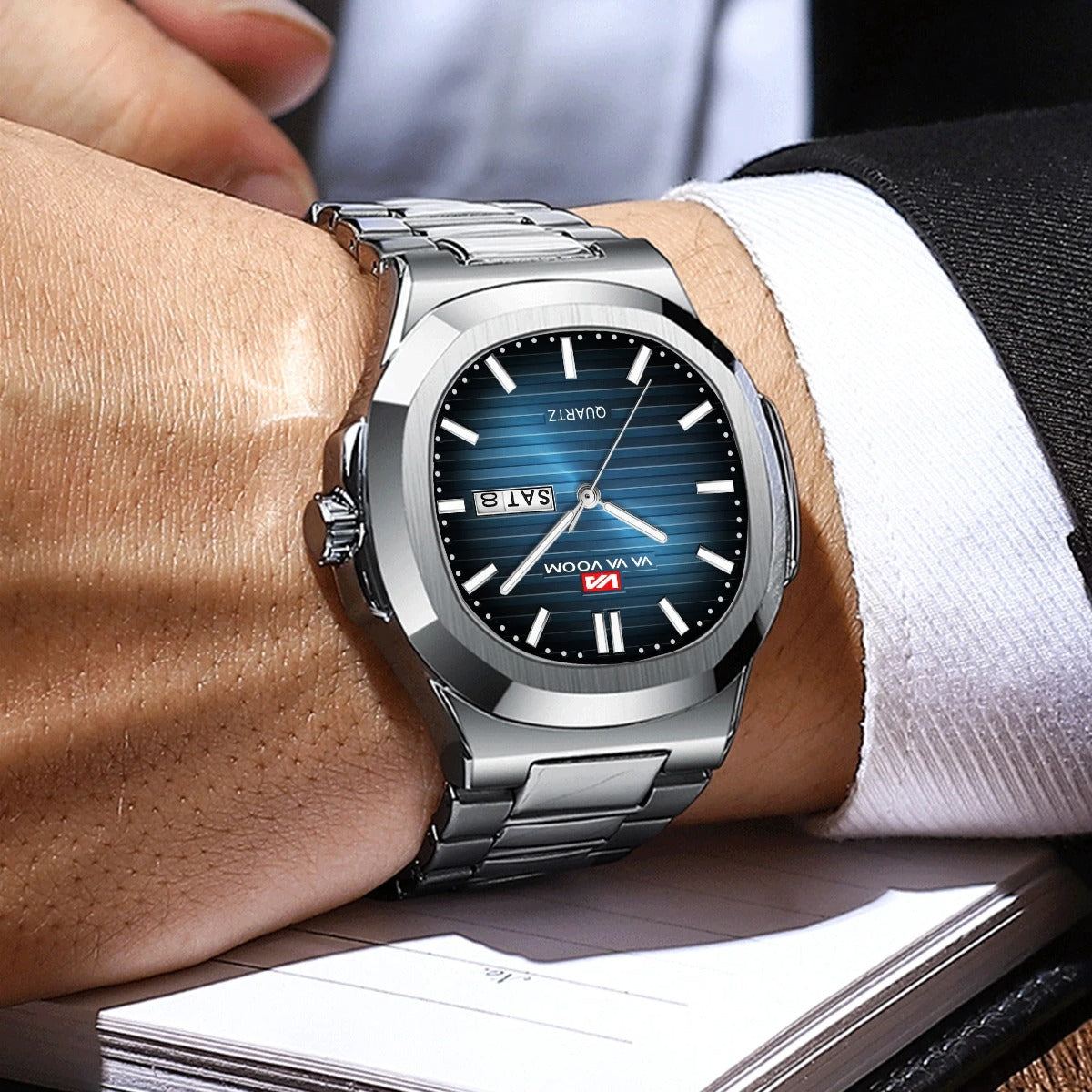 Power Brand Stainless Steel Waterproof Quartz Watch