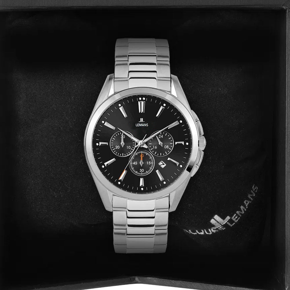 Dinar Leman Chronograph Luxury Stainless Steel Business Wrist-Watch