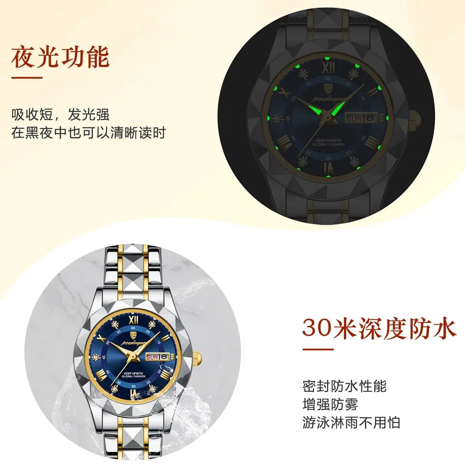 Dinar Brand Ladies Luxury New Fashion Stainless Steel Waterproof Watch